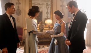 scena di the crown con claire foy e matt smith
